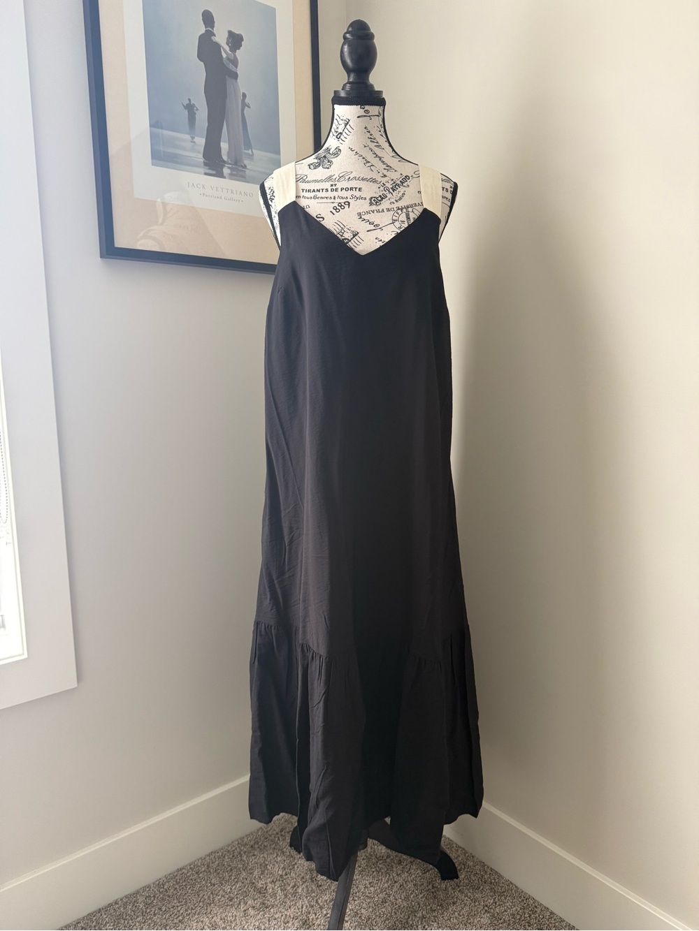 Reitmans Black Slip Maxi Dress with Ruffled Hem - Picture 5 of 11